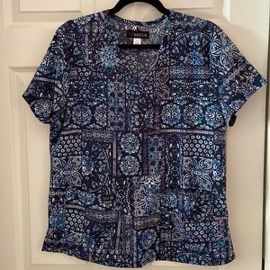 Koi Basics Women’s Scrub Top Blue Size Large